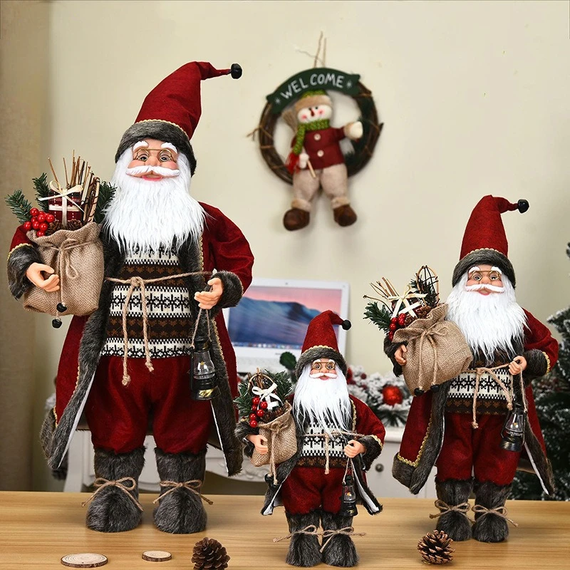 

Big Santa Claus Doll 30/45cm Christmas Doll Merry Christmas Decorations for Home Ornament Natal Navidad 2023 New Year Home Gift