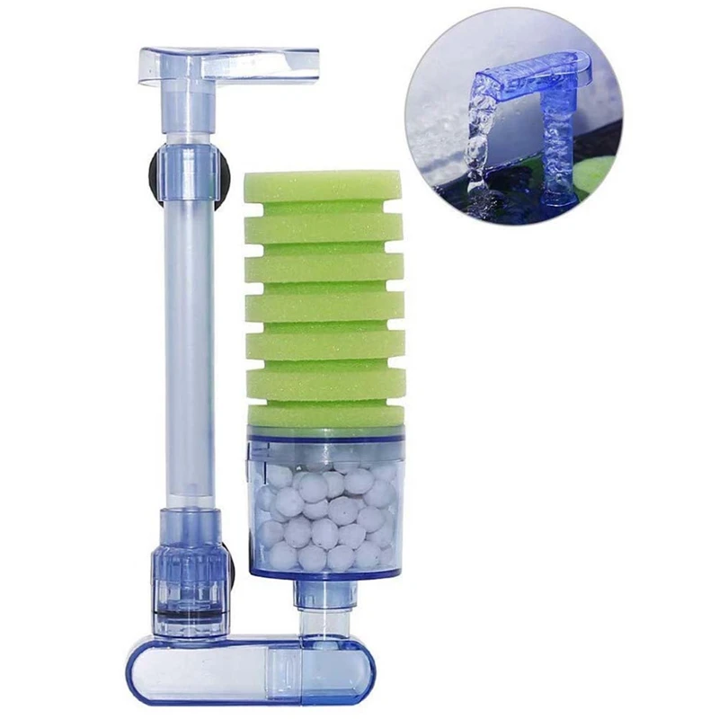 Aquarium Filter,Ultra Quiet Aquarium ฟองน้ํากรองชีวเคมี Fish Tank Air Pump Betta ทอด Aquarium Fish Tank Water Fall Double