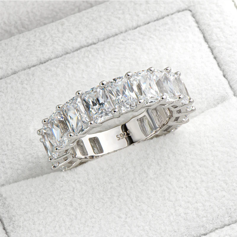 OXTAO الفاخرة الكلاسيكية الرغيف الفرنسي مكعب زركونيا خواتم الخطبة للنساء هدية مجوهرات شعبية النمط الأوروبي والأمريكي