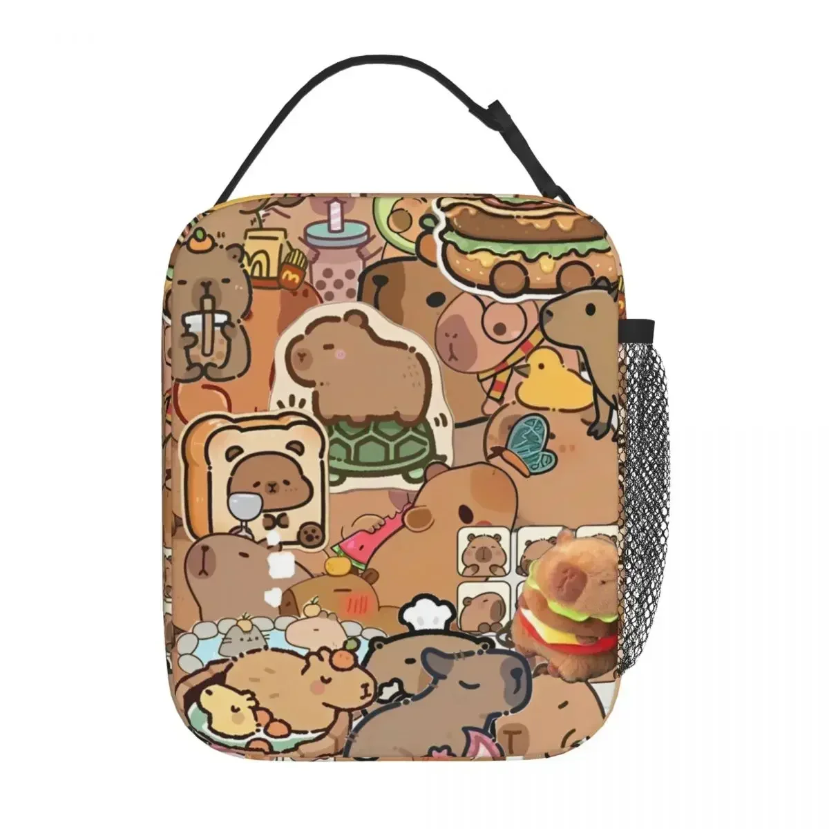 Cute Capibara Capybara Insulated Lunch Bag Portable Meal Container Thermal Bag Tote Lunch Box Beach Travel Men Women