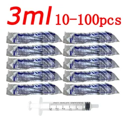10/20/50/100Pcs 3ML Small Syringe Without Needles Analyze Disposable Nutrient Plastic Syring Injectors Ink Pets Feeding Tool
