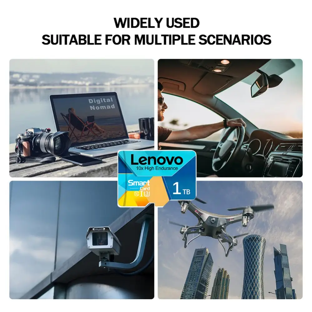 100% Lenovo 2TB SD Memory Card classe 10 SD/TF Flash Mamery Card 1TB Micro TF SD Card per Smartphone e Tablet PC originale