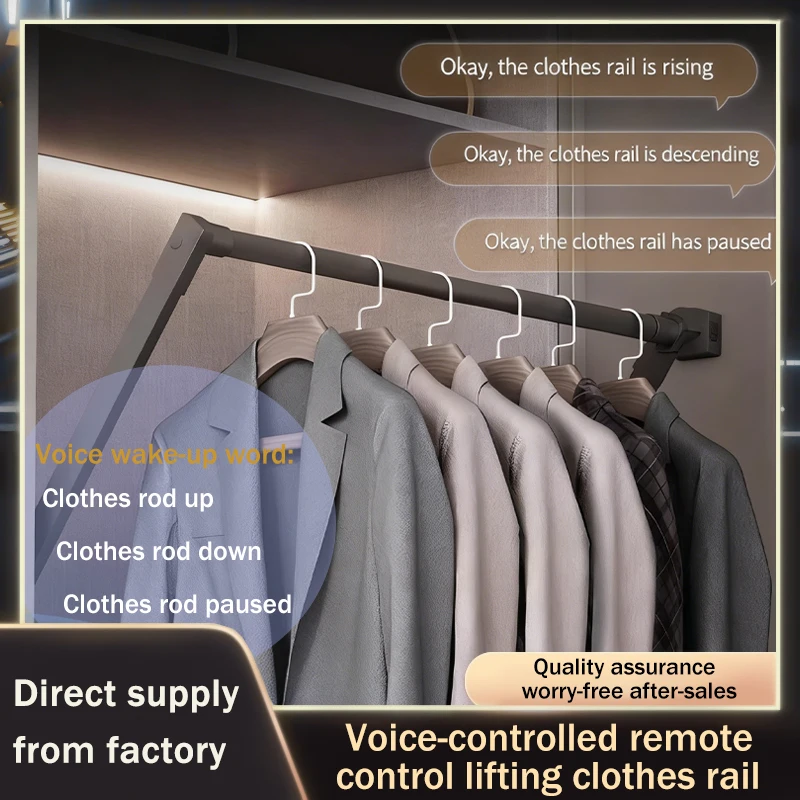 

Summit Smart Electric Up Down Lifting Hanging Rod With Automatic Return Remote Voice Touch Control For Wardrobe Telescopic