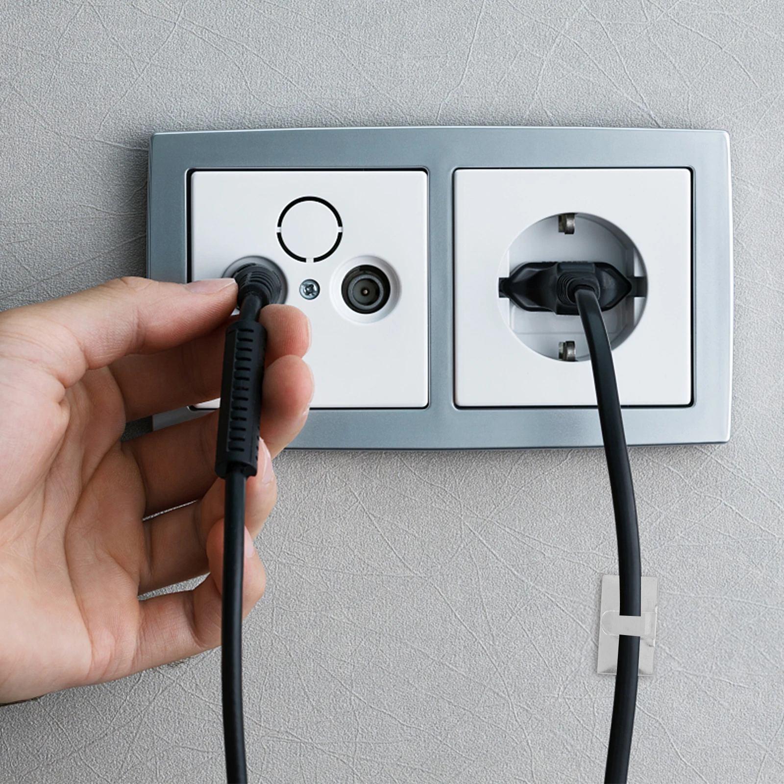 

50Pcs Metal Cord Holders Adhesive Cable Organizers for Kitchen Appliances Cord Wrap Wire Management Appliance Headset Wire Clamp