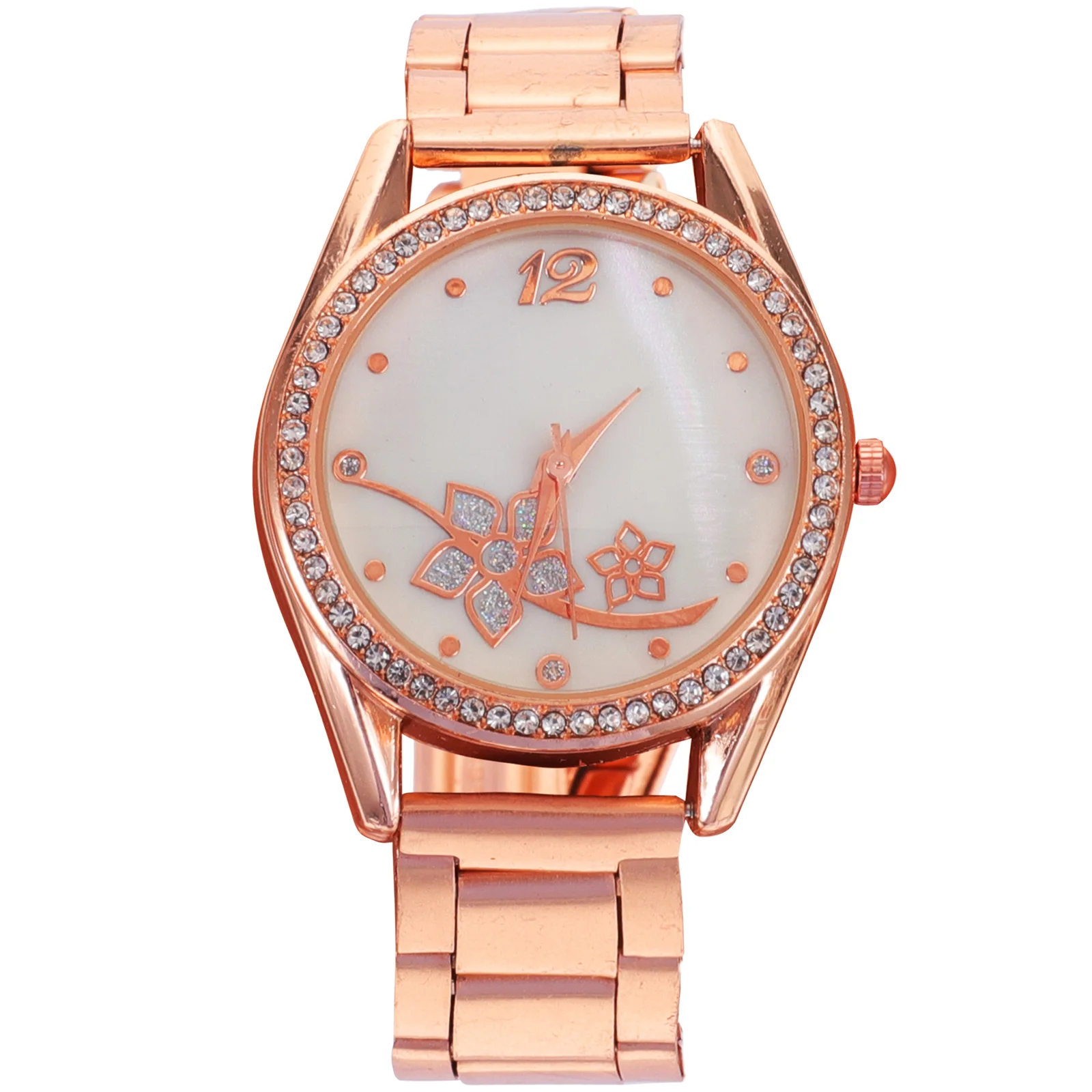 Flower Design Alloy Strap Wrist For s Girls Exquisite Decorative Watch Comfortable Belt Clear Dial Precise Timekeeping