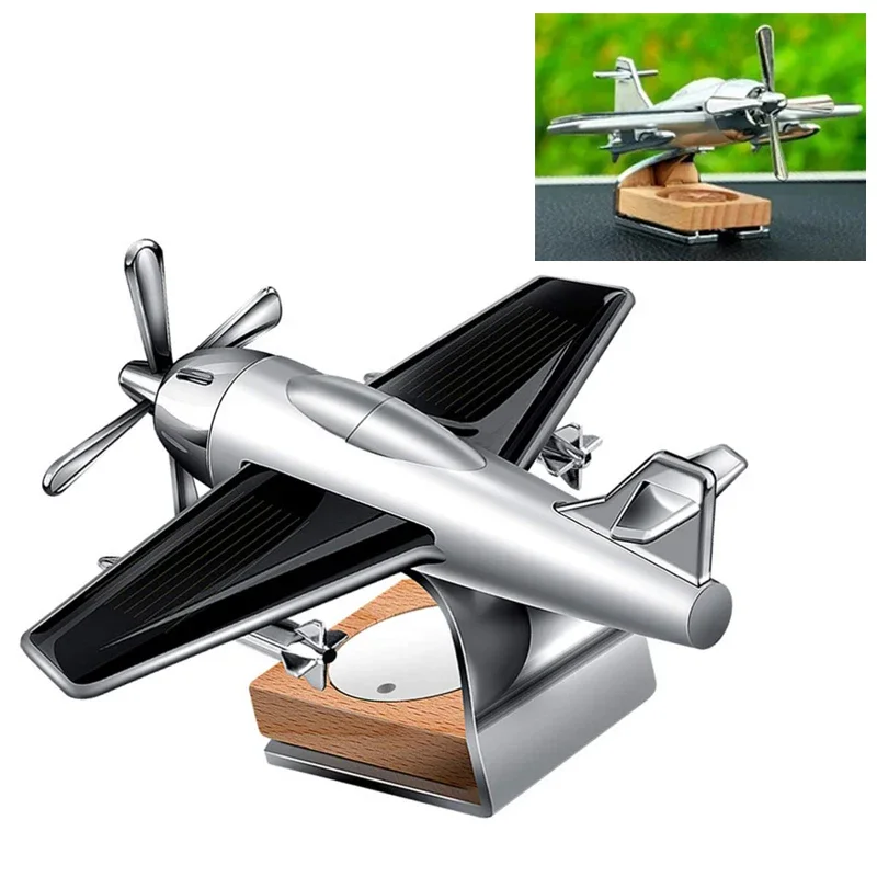 Solar Cessna Aircraft With Unique Fragrance Car Air Fresheners Ornaments Solar Energy Rotate Helicopter Aromatherapy Car Decor