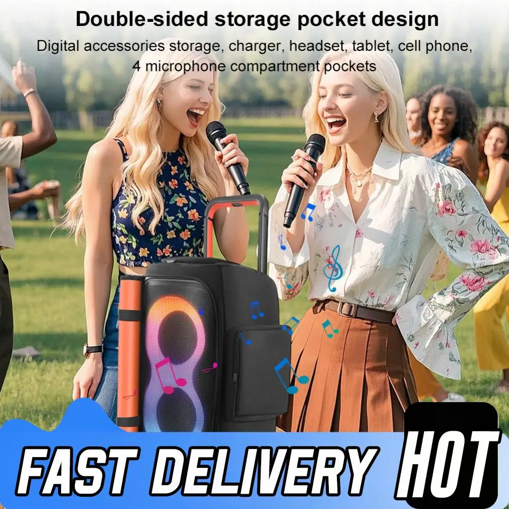 

Portable Speaker Carrying Case with Mic Pocket for JBL PARTYBOX 520 Party Speaker Storage Bag Waterproof Travel Protective Cover