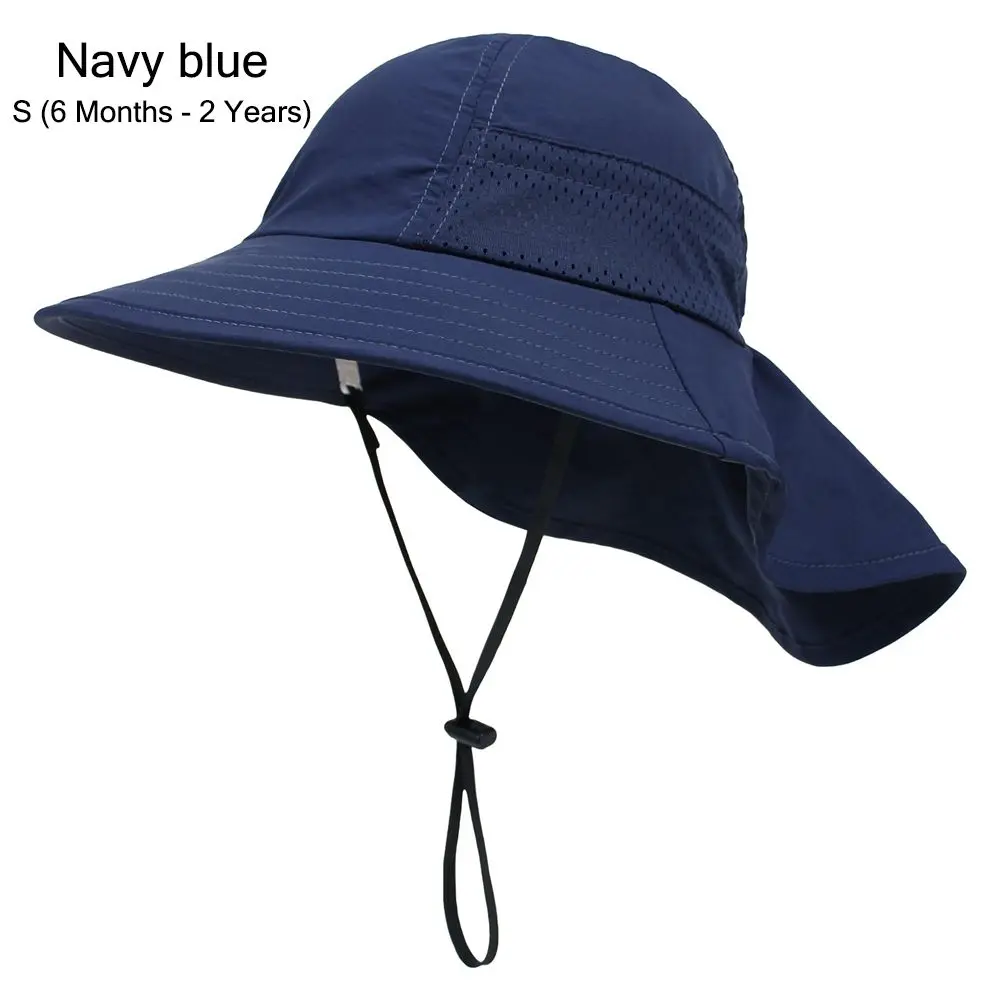 

Summer Adjustable Breathable Large Brim with Neck Flap Kids Sun Hat Beach Play Hat Sun Protection Hat