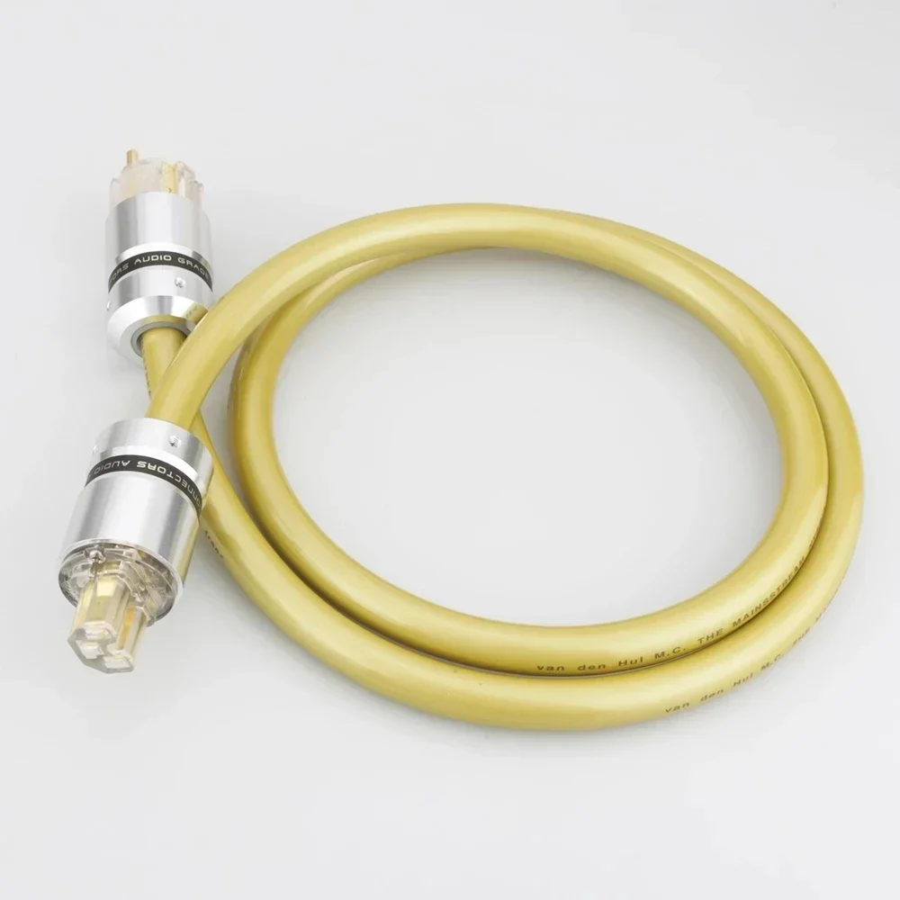 the Mainsstream Hybrid Halogen Schuko Power Cable Aluminium Schuko Plug Cord Power Line CD AMP Hifi