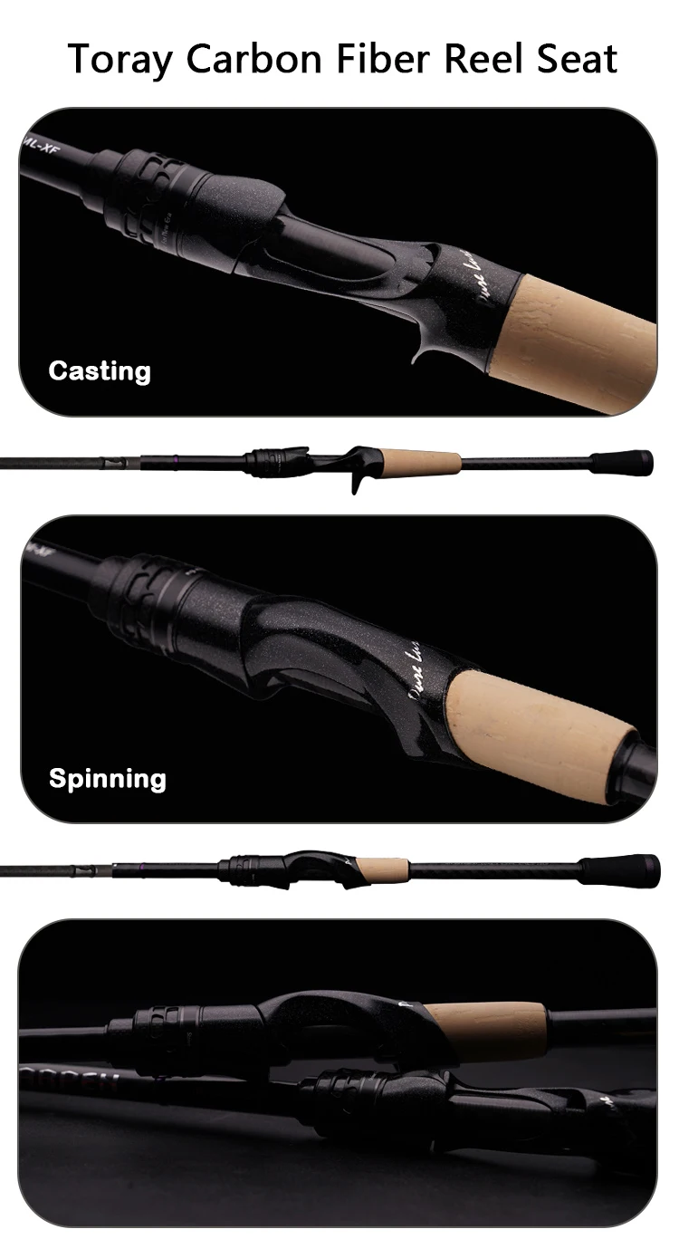 PURELURE SHARPEN Travel Soft Lure Long Spinning and Casting XF/MF Action Rods FUJI Components Bass Pike Rod Angelrutenrolle – Detail 12