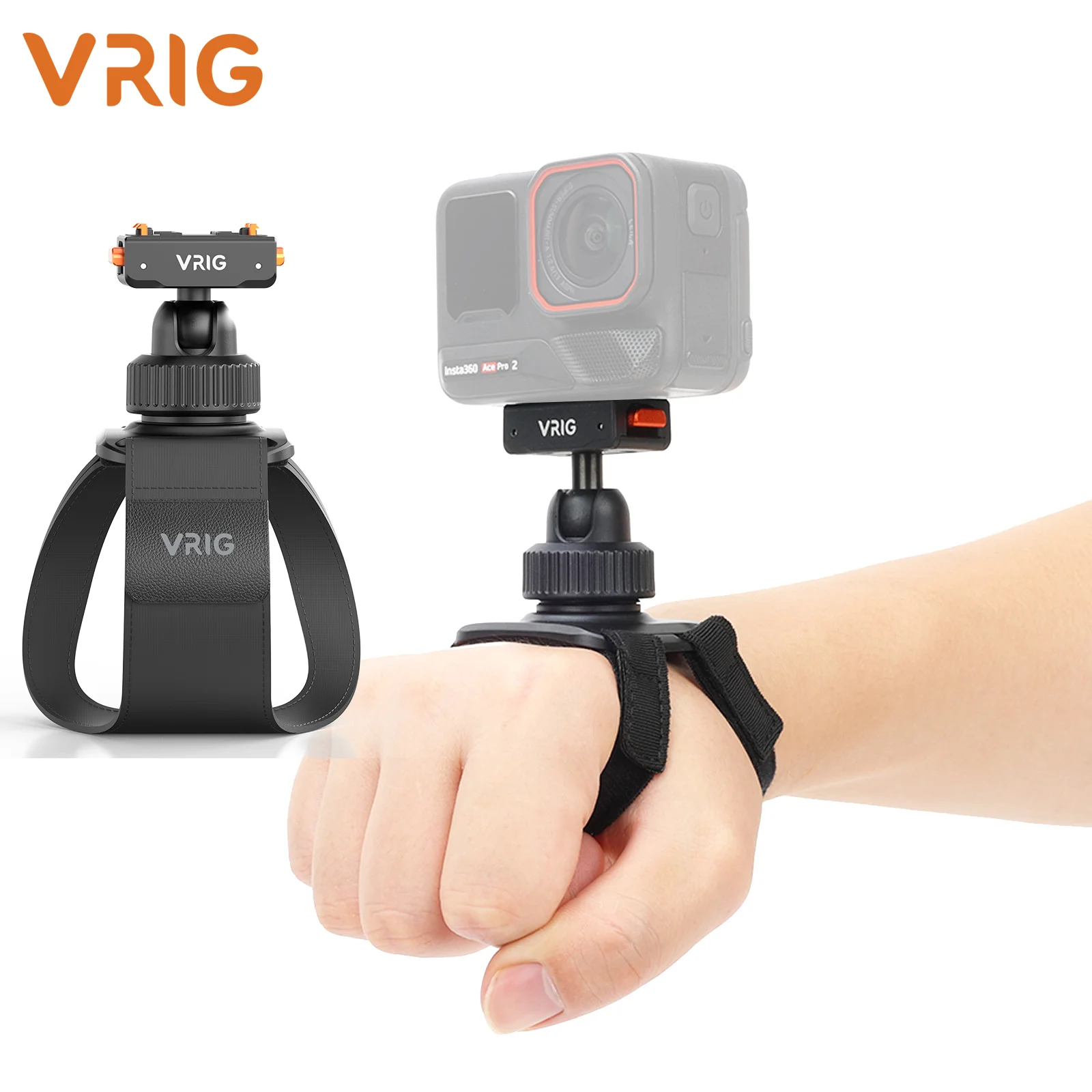VRIG Action Camera Hand Strap Wrist Mount Magnetic Quick Release 360° Rotation POV for Insta360 X5/X4 Ace Pro 2 Vlog Accessories