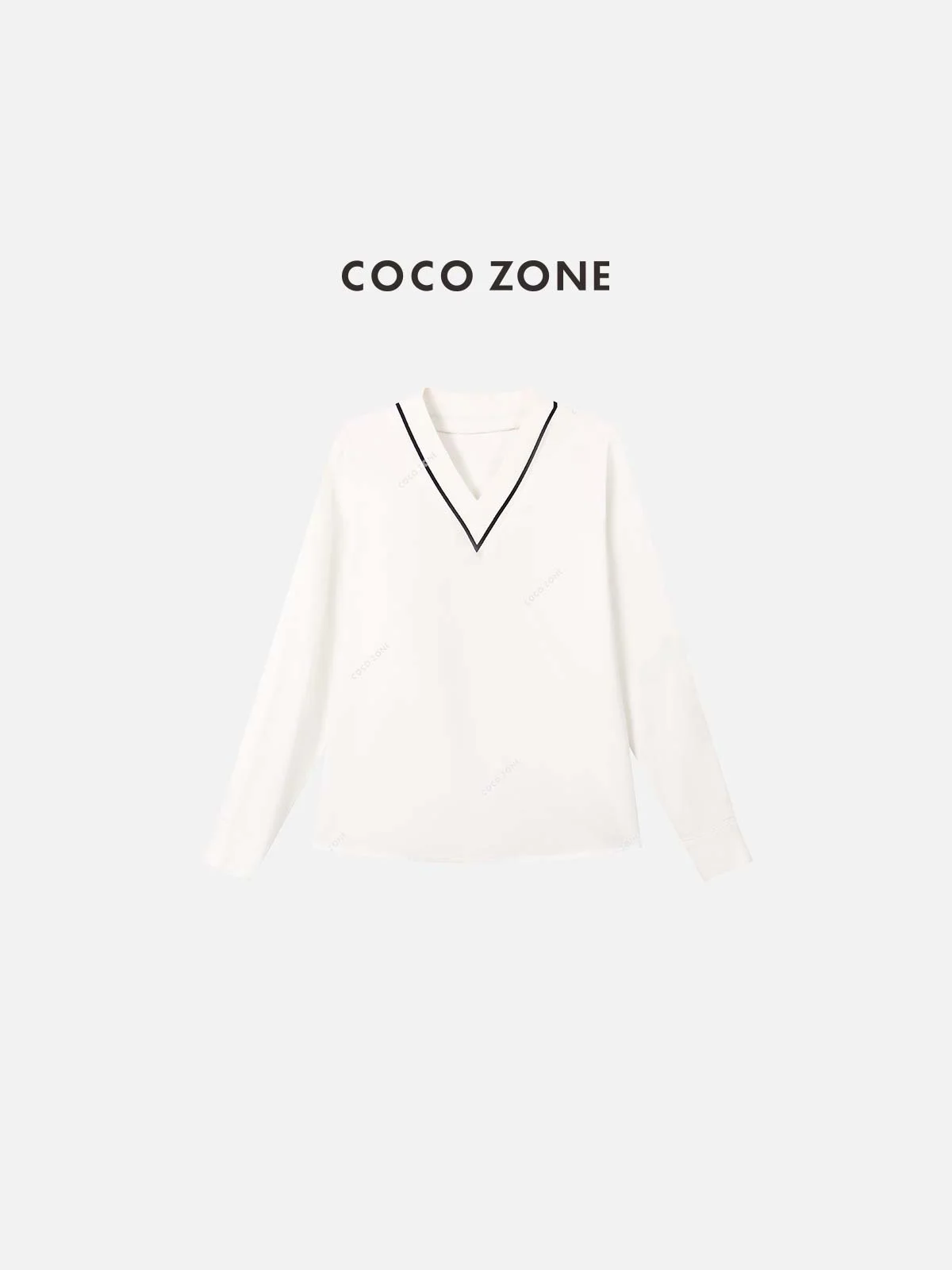 

Ele Casual Long Sve V-Ne T-irt New 2023 ZONE Women's Cotton Lyocell Blend Straight Cut Summer Top 23C842