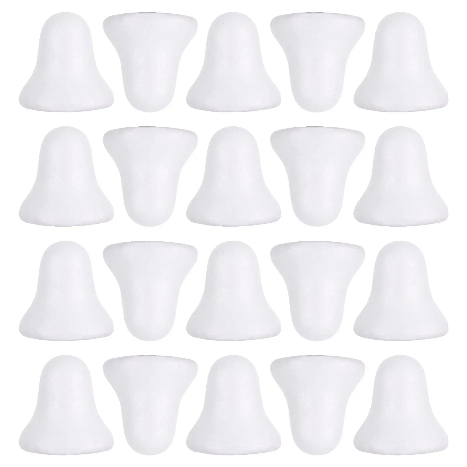 

20pcs Foam Jingle Bell Decor White Diy Bell Shape Pendants Xmas Tree Hanging Ornament Craft Making Diy Crafts Accessory