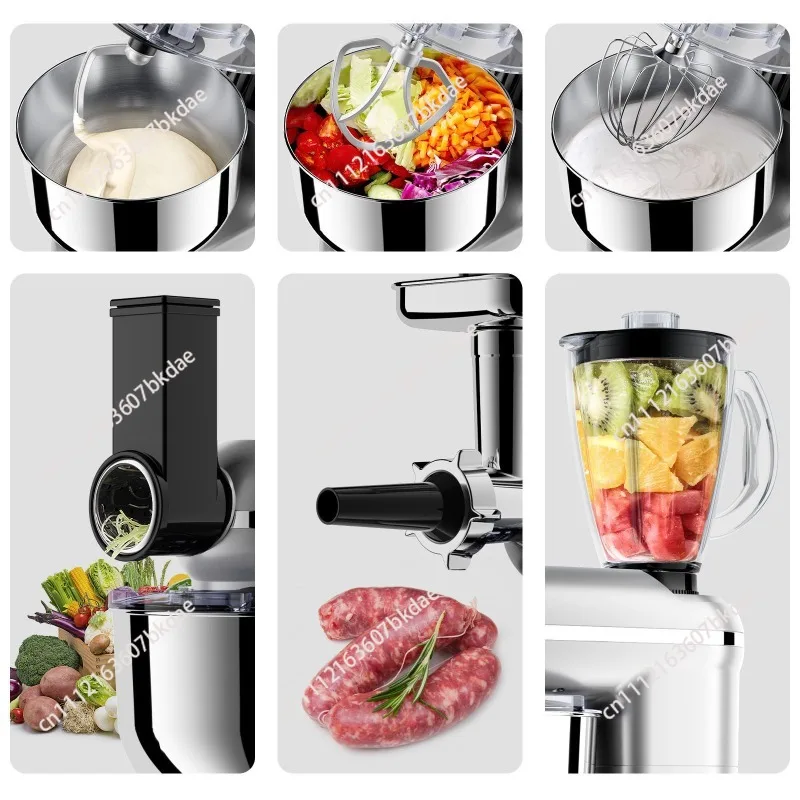 Mixer Machine Dough Kneading Five-in-one 5.5L Stand Mixer Shredded Slices Minced Meat Enema Egg Liquid Minced Meat