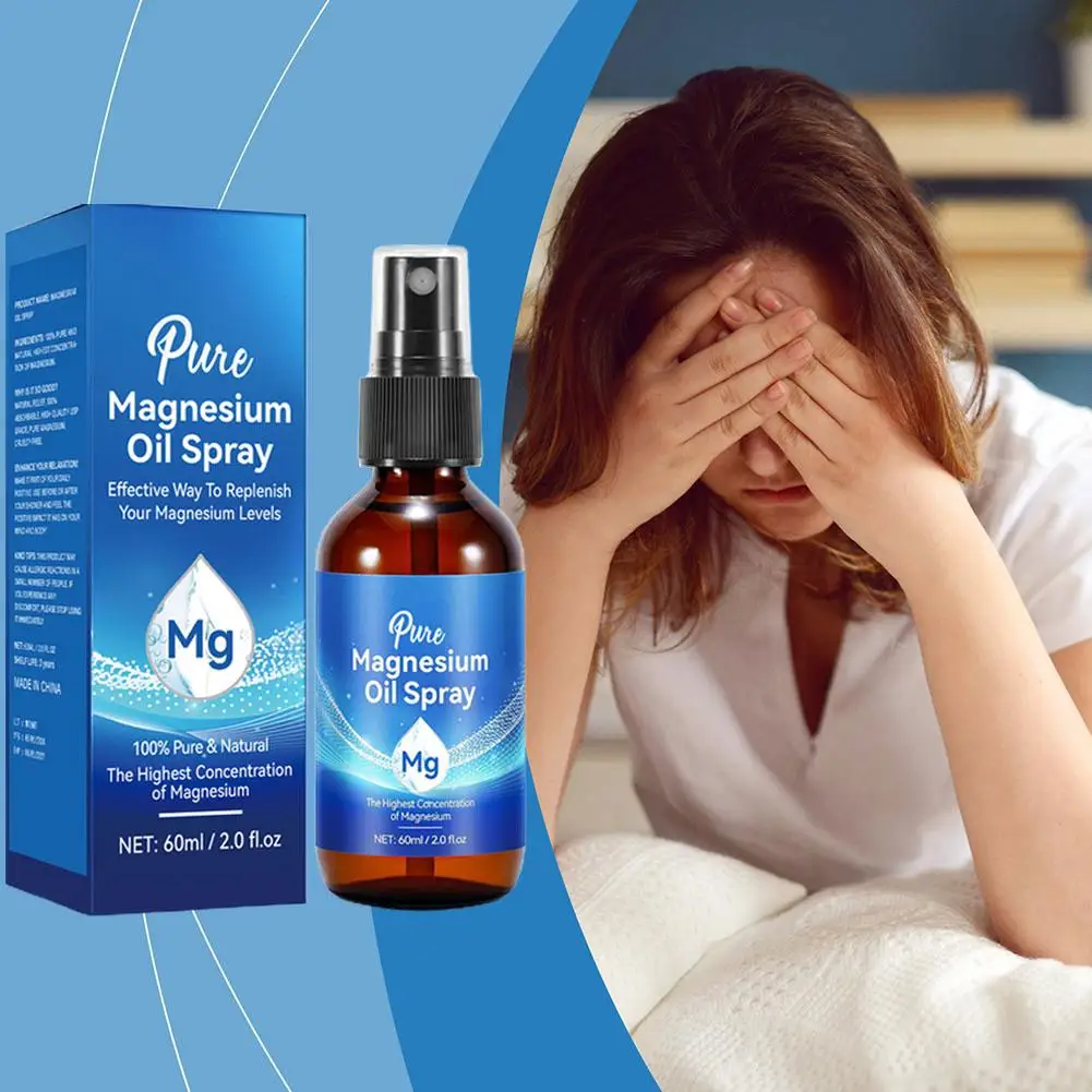 60ml Magnesium öl spray lindert Muskels ch merzen und macht die Haut für Unruhe und besseren Schlaf für alle Altersgruppen weich