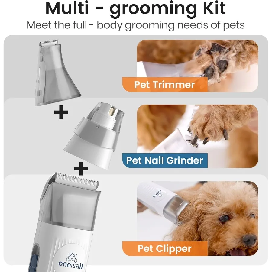 Efficient Dog Grooming Vacuum with Clipper Nail Grinder for Shedding Pet Hair Removal 1.5L Dust Cup Pet Grooming Tool Set Inclu