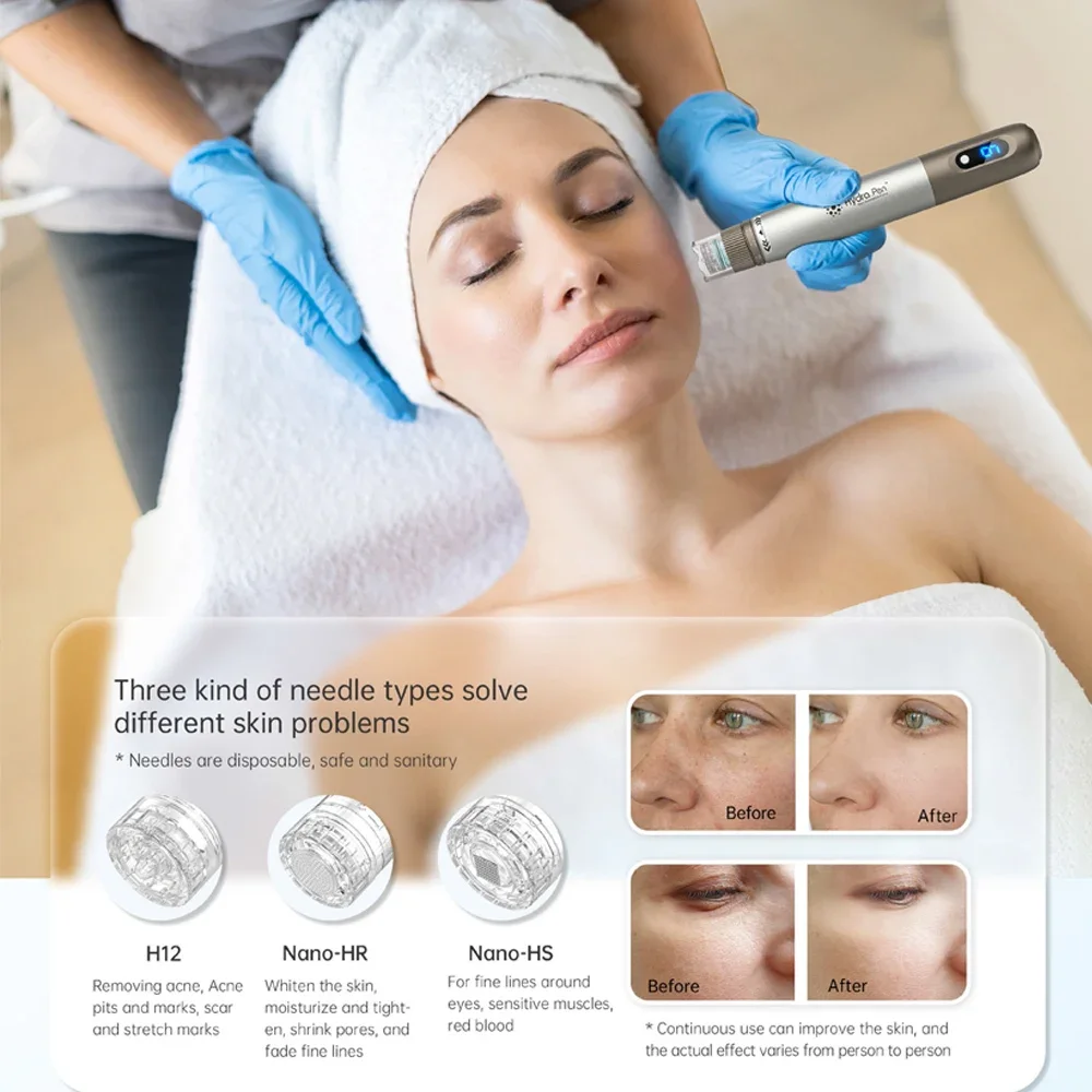Hydra.pen H3 Pluma de microagujas profesional inalámbrica con cartuchos de agujas de 32 piezas Derma Pen Dispositivo de belleza para el cuidado de