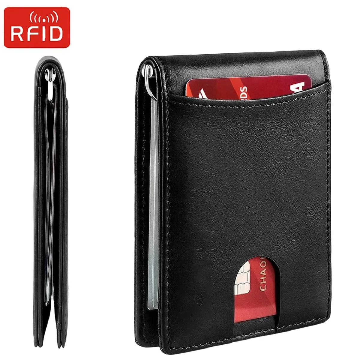 

Держатель для RFID-карт, мужской кошелек для карт, роскошный держатель для кредитных карт, зажим для денег, тонкий минималистичный кошелек, подарок для мужчин