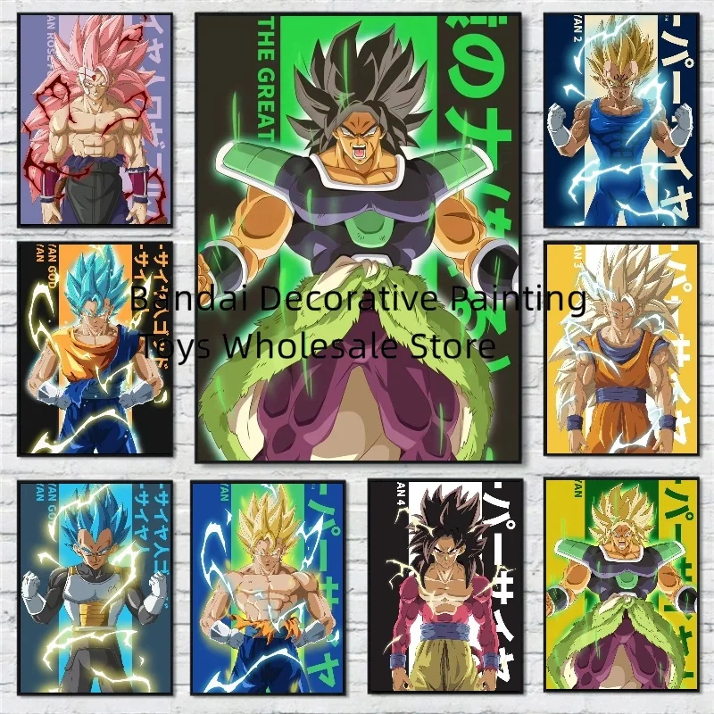 

Japanese Anime Dragon Ball Z Poster Canvas Painting Wukong Vegeta Super Saiyan Wall Art Decoration Picture Christmas Child Gifts