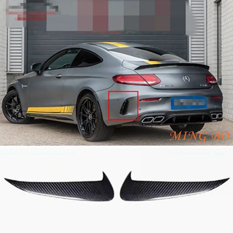 FOR Mercedes Benz C-Class W205 2-door C43 C63 AMG 2014 - 2019 Carbon Fiber Rear Side Front Air Outlet Diffuser Spoiler