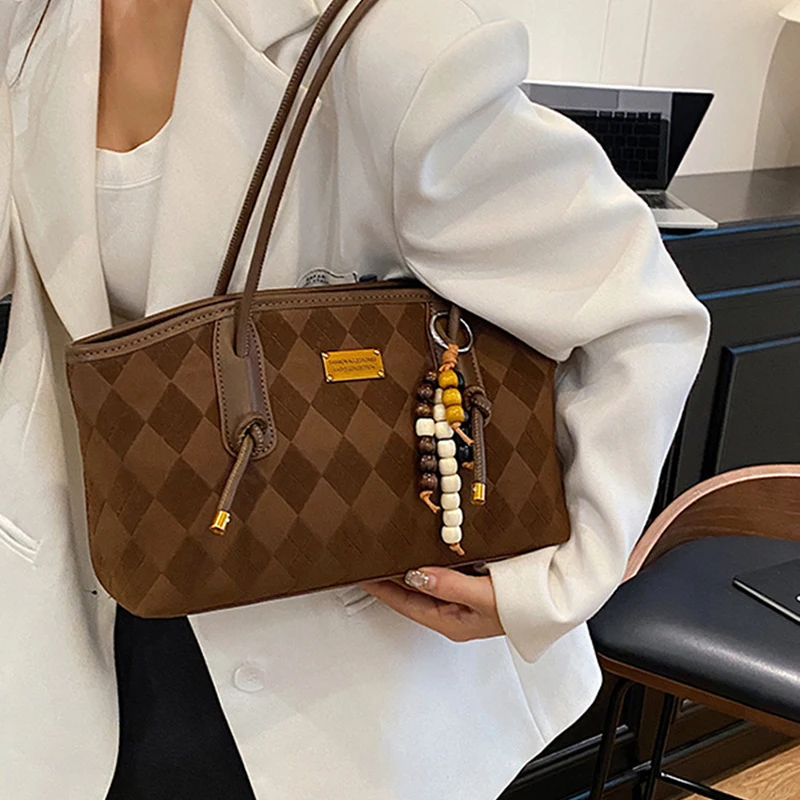 Vintage Underarm Bag Soft Faux Leather Solid Color Shoulder Handbag Women Elegant Tote Purse For Office Work Casual Daily Dating