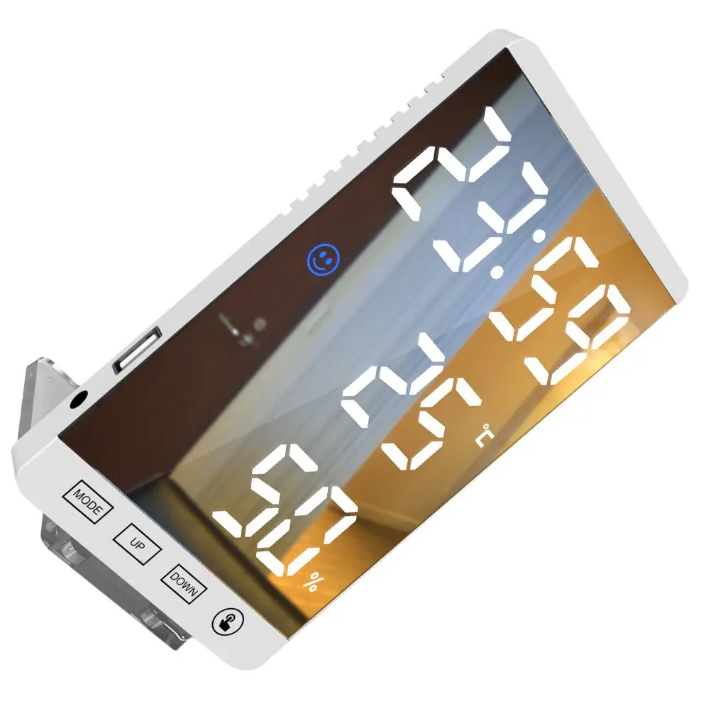 

Digital Alarm Clock Electronic Desk Clocks Temperature Humidity Display Large Screen LED Multifunctional Simple Design