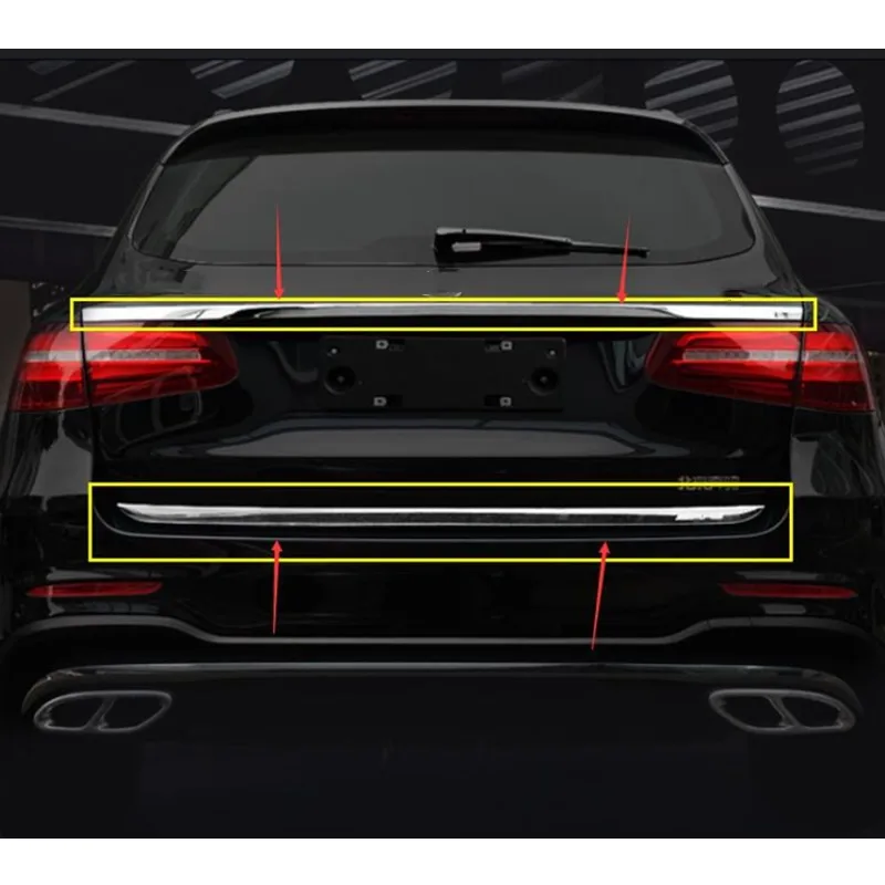 

Upper Rear Tailgate Trunk Tail Door Overlay Strip Cover Trim Fit For Mercedes Benz GLC 260L/300L X253 2016-2019 Auto Accessories