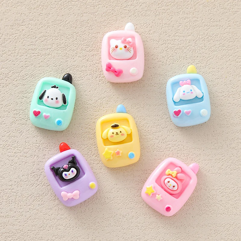 

5pcs Sanrio Phone Cute Resin Flatback Cabochons DIY Jewelry Accessories Handmade Mobile Phone Case Charms Hairpin Material