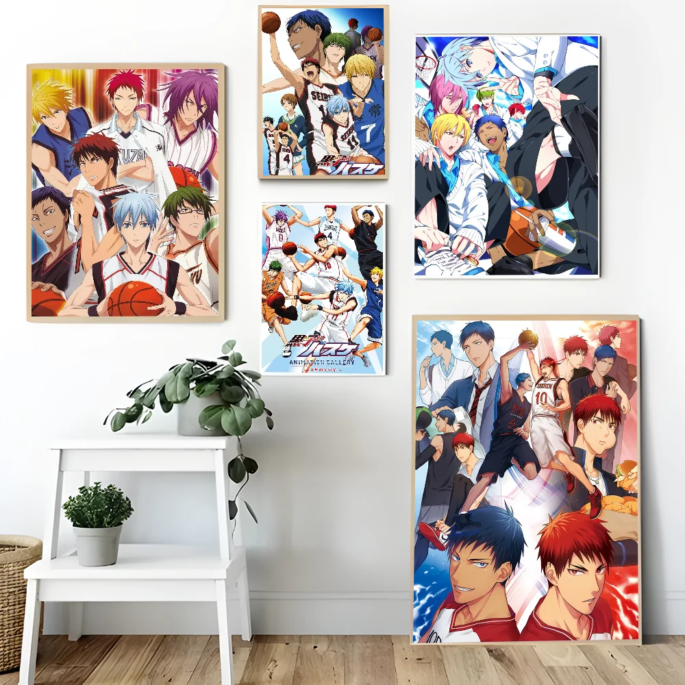 Japanese Anime Kuroko No Basket Movie Sticky Posters Retro Kraft Paper Sticker DIY Room Bar Cafe Aesthetic Art Wall Painting