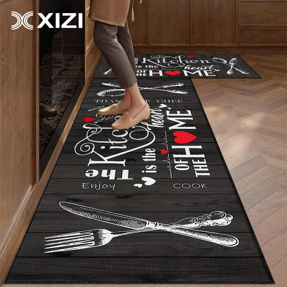 Cutlery Alphabet Collage Kitchen Anti-slip Antifouling Floor Mat Living Room Bedroom Carpet Bathroom Area Rug Home Decoration