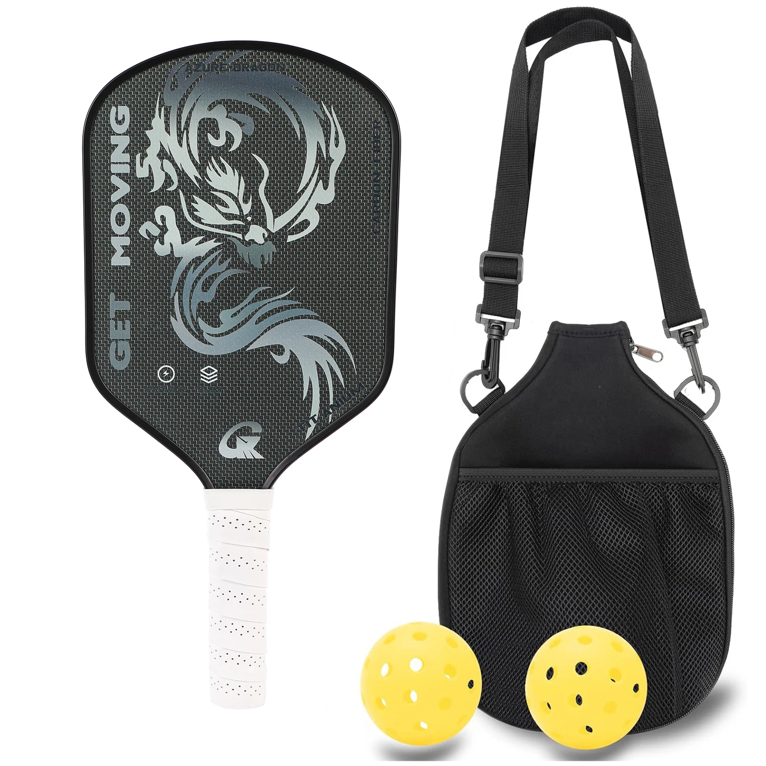 Pickleball Paddle I 16MM Titanium Carbon Fiber Paddle Power & Spin I Lightweight Design for Competitive Players - Image 2