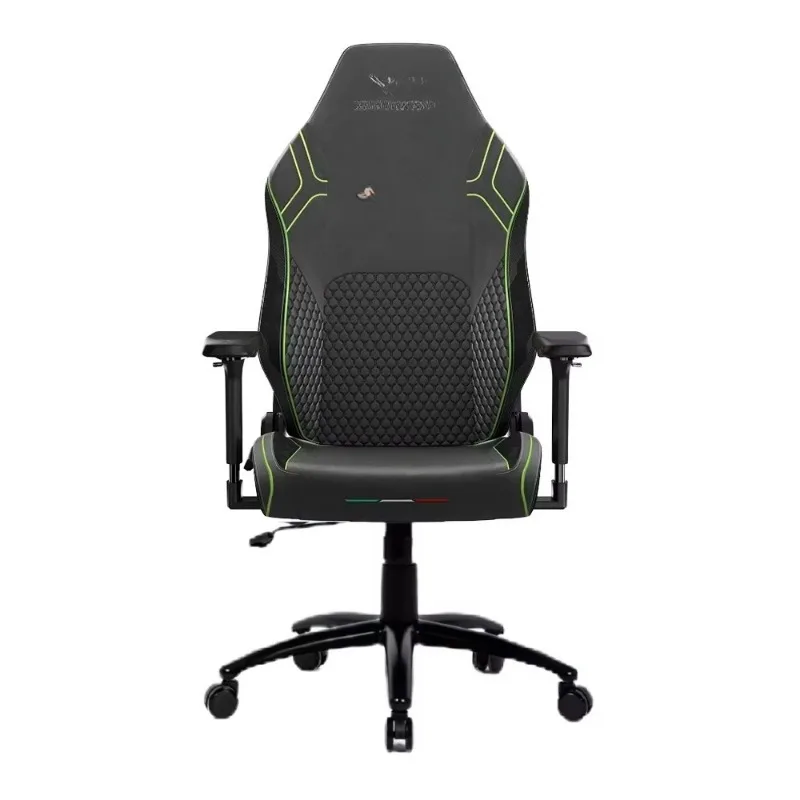 Ergonomic polyurethane fabric swivel chair stretchable massage function soft sponge pad foldable rotary design cooling game