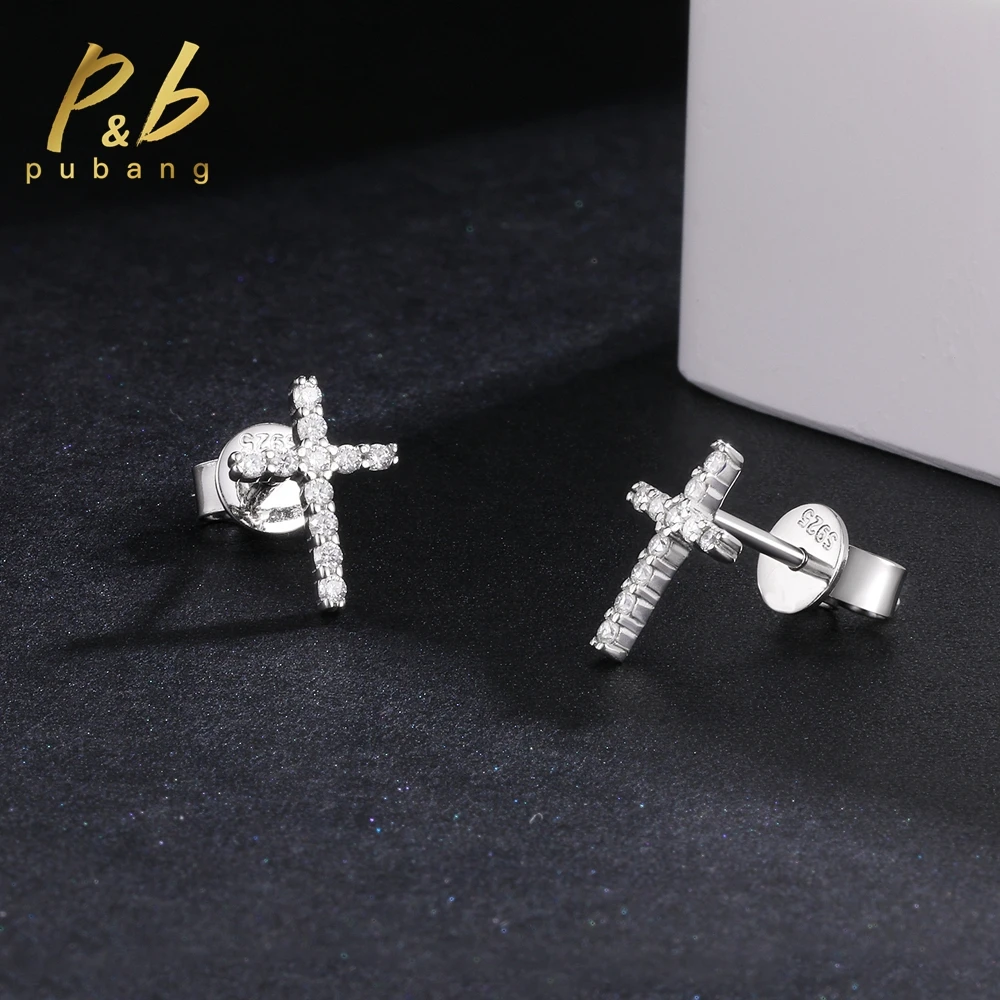 PuBang Fine Jewelry 925 Sterling Silver GRA All Moissanite Diamond Stud Earrings for Women Men Wedding Engagement Gift Wholesale