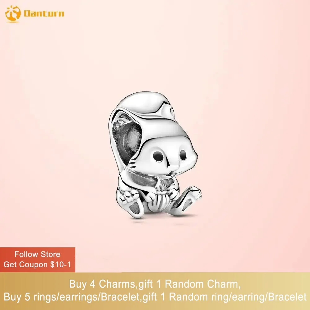 

Danturn Autumn 925 Sterling Silver Bead Cute Squirrel Charm fit Snake Chain Bracelet Women Jewelry Making Gift for Girl