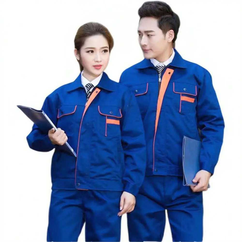 Mens Industrial Workwear Suit Long Sleeve Jacket Pants Durable Auto Repair Workshop Maintenance Protective Safety Apparel