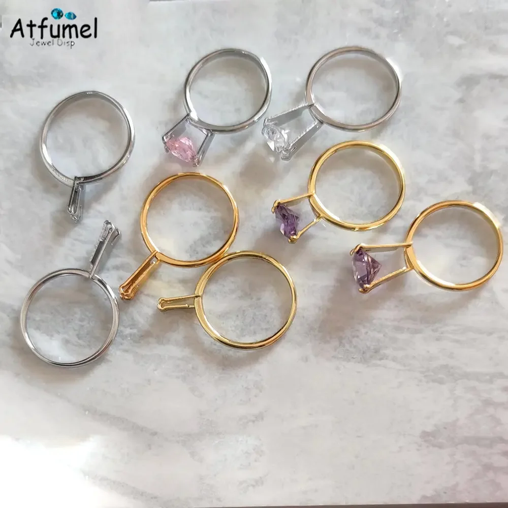 Metal Spring Type Ring Diamond Four-Claw Tweezers Stone Gemstone Holder Display Jewelry Tools Wedding Ring Try-on Equipment 1PC