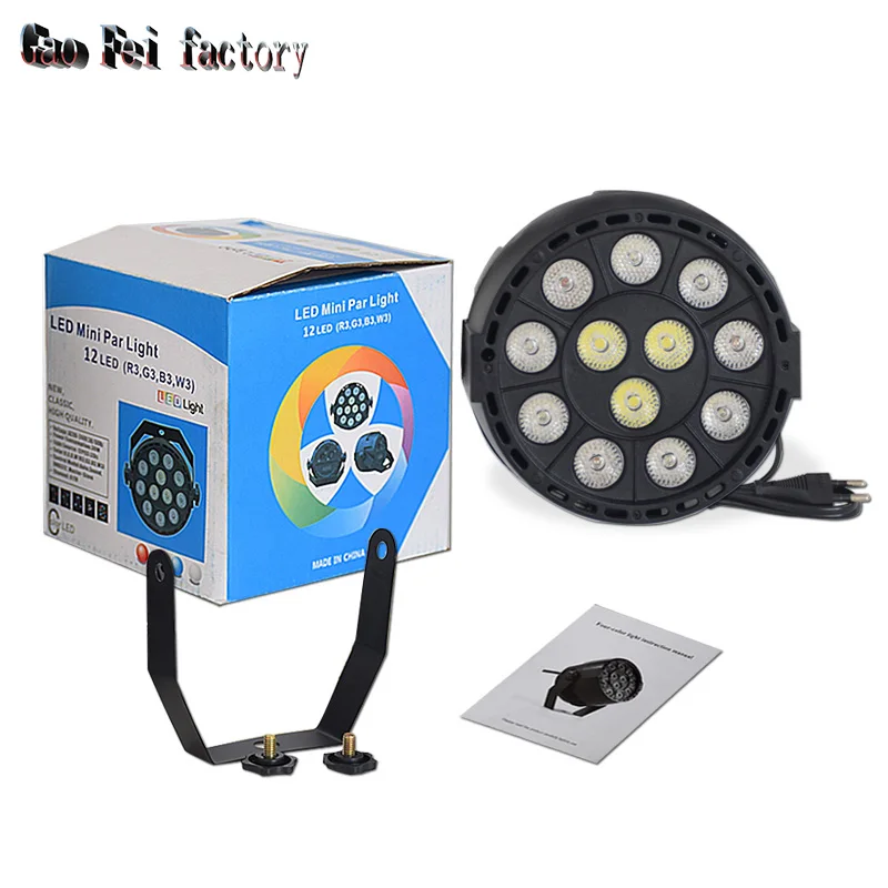 Đèn Led Sân Khấu Flat Par Cây Đàn Lia Rửa DMX Đèn Sân Khấu RGBW Soundlights Disco 12X3W Dj Light Thiết Bị Đảng Đèn