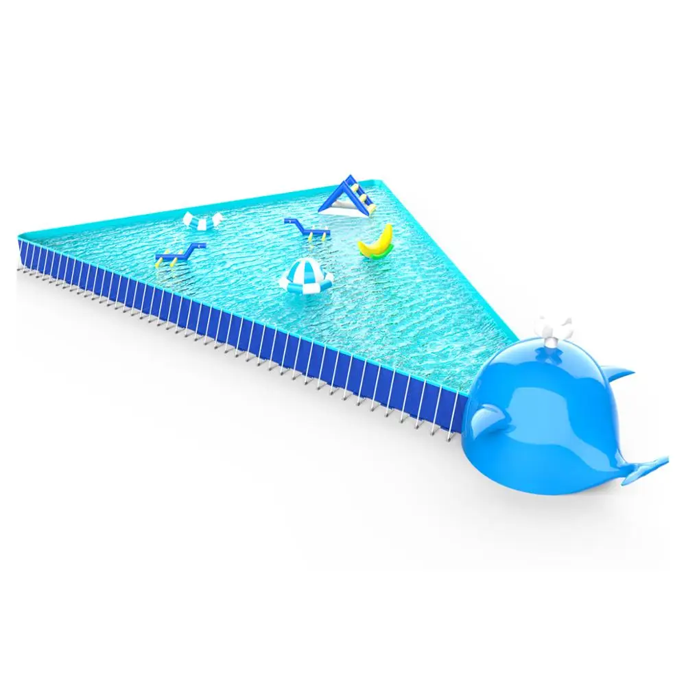 Large Inflatable Easy Inflatable Above Ground Swimming Pool With Pump Mad Shark Makes Waves Swimming Pool