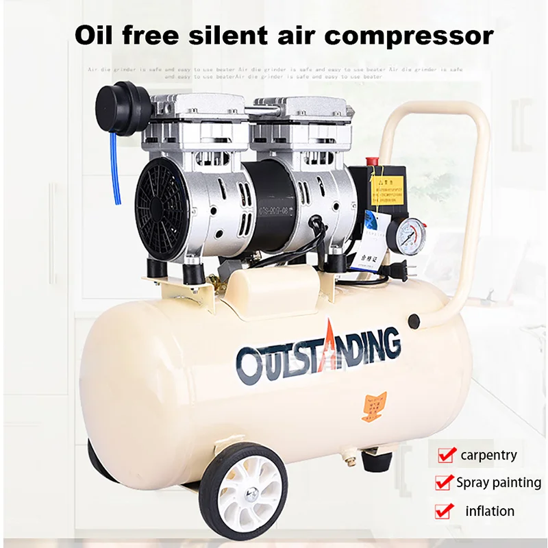 Air Compressor Small High Pressure Woodworking Oil-free Mute 220V Inflatable PumpPainting Dental Compressor Air Pumps