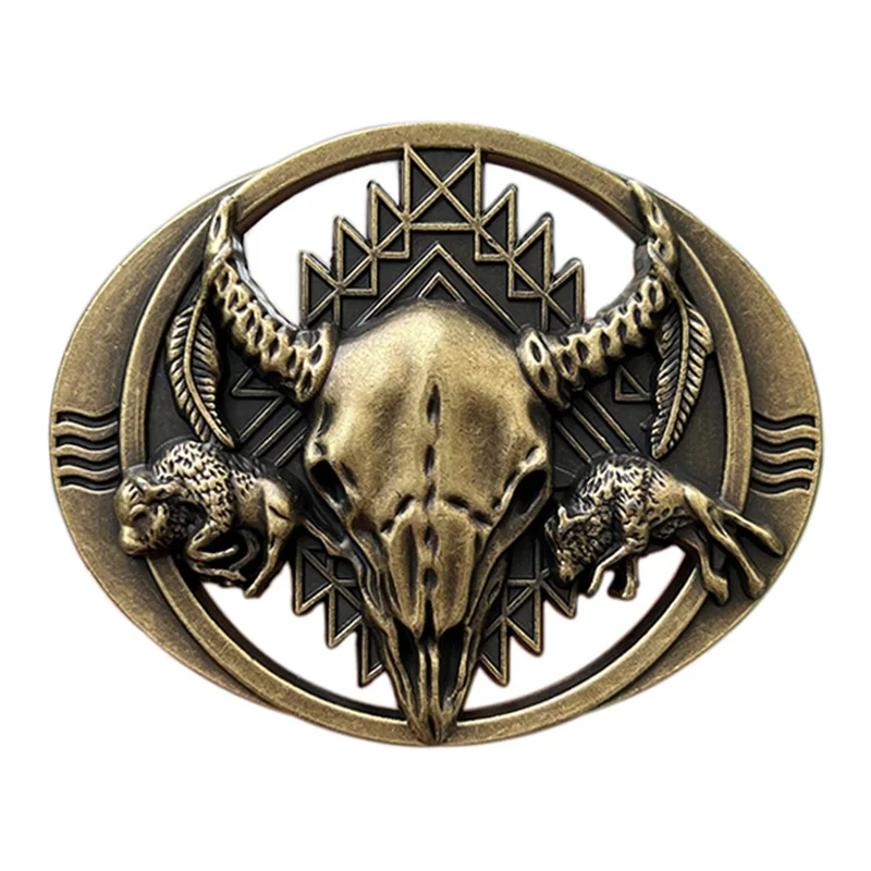 Zinc alloy bull skull belt buckle in Western style