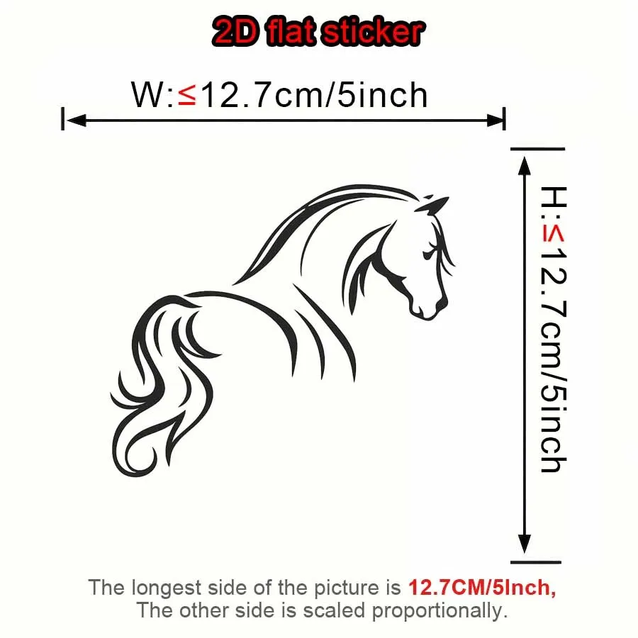 

2Pcs Elegant Horse Silhouette Sticker, Trendy Art Decal for Car Body Window Door Trunk Motorcycle Scratch Cover