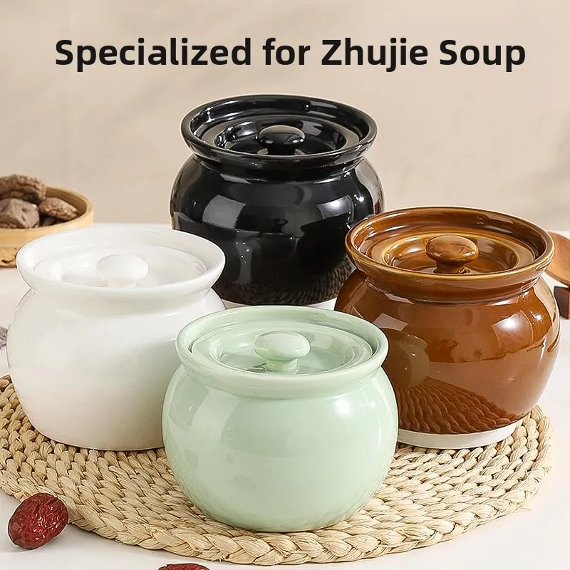 

Food ade Cerc Nezha Soup Small Sted Egg Di Covered Water Bath Cooking Utensil Nordic Sle White Porcelain Bowl