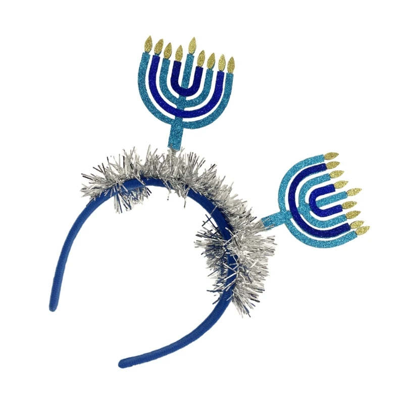 Hanukkah Headgear Ornament Decor, Hariband Party Supplies, Photo Props for Jewish Holiday Celebration