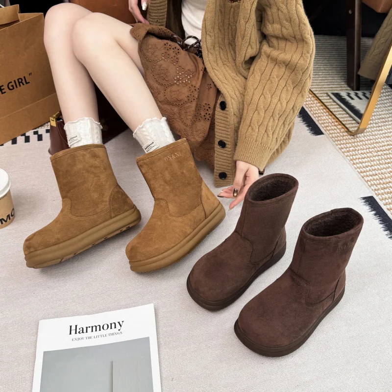 

Women's Snow Boots Plus Size Autumn Winter Women's Shoes Elegant Fleece Lined Thickened Comfortable Warm Cotton Shoes