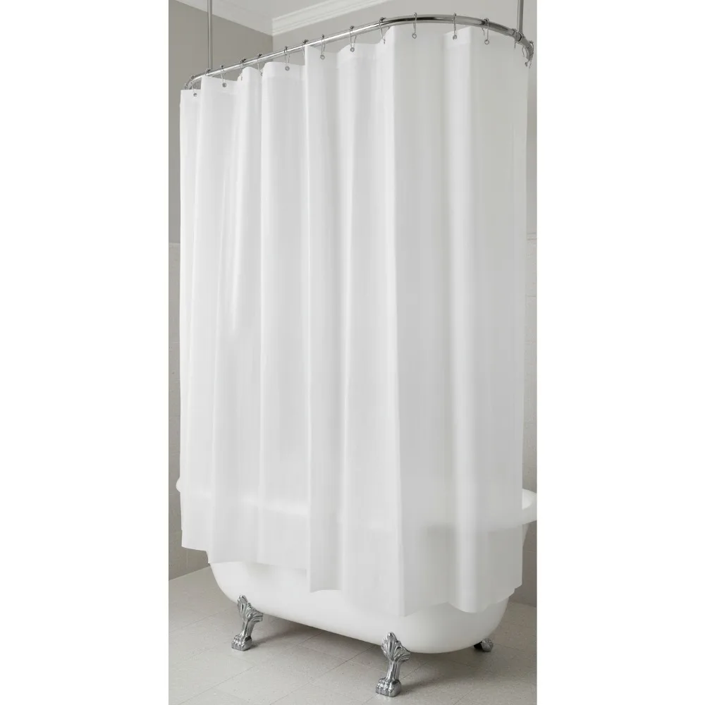 

Extra Wide Clawfoot Tub Shower Curtain 180x70 Inch White Vinyl Waterproof Liner with 36 Metal Hooks for Bathroom