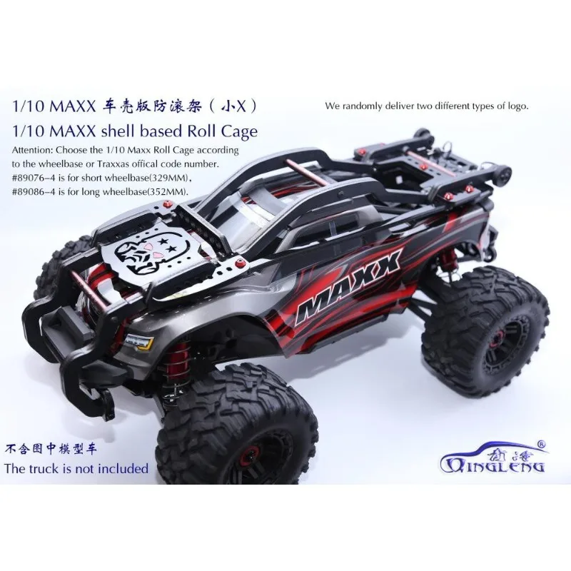Nylon Body-Style Roll Cage for 1/10 Traxxas MAXX V1.0/V2.0 (Small X), Hinged Flip Design with 3 Sets Light Mounts Upgrade Parts