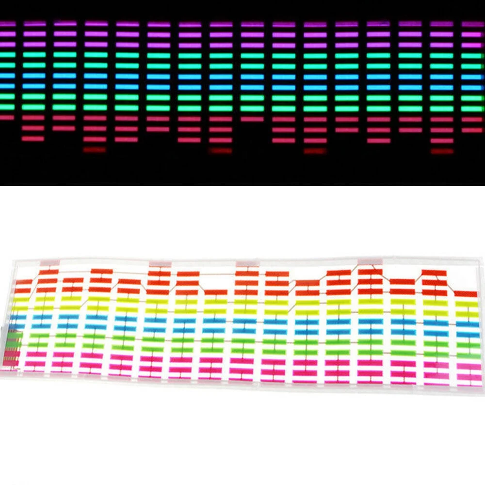 M93K-45X11CM Car Windshield LED Sound Activated Equalizer Car Neon EL Light Music Rhythm Flash Lamp Sticker With Control Box