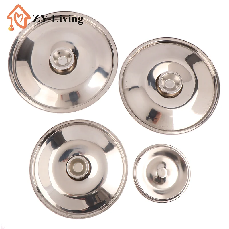 1Pcs Kitchen Stainless Steel Round Pot Lid Replacement , 10/12/14/16/18/20/22/24/26cm Saucepan Cover