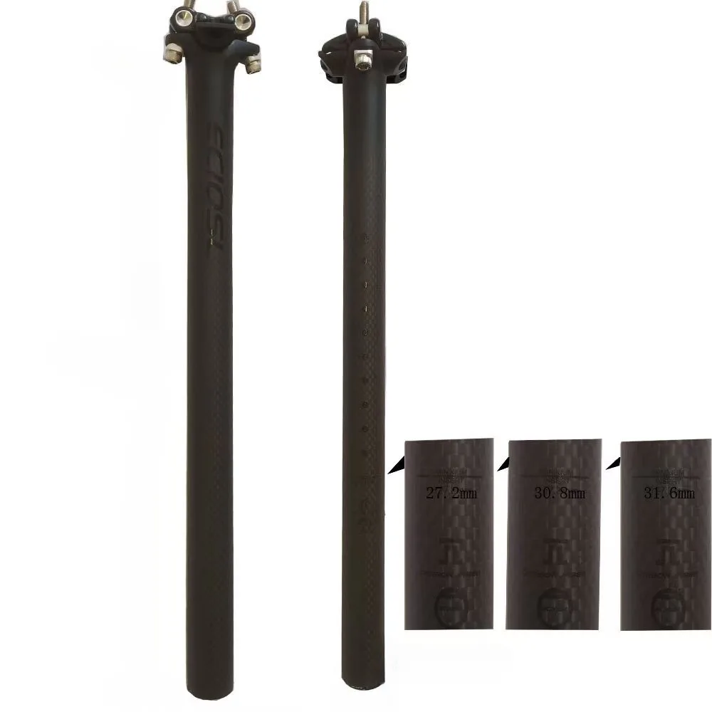 

Carbon Seatpost 27.2/30.8/31.6mm Matte Black MTB/Road Bike Seat Post Length 400mm Seat Tube Bicycle Parts