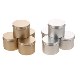 100ml Metal Aluminum Candle Jars with Lid Round Candle Container Tins Empty Storage Box for DIY Salves Skin Care Beauty 5/1 PCS